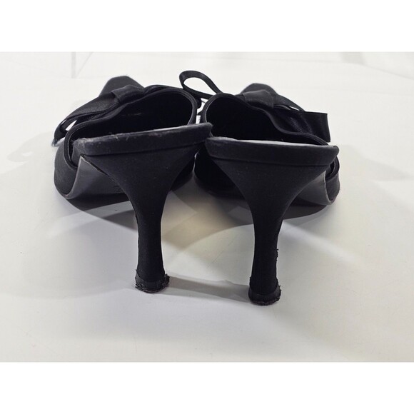 Women's Size 7 Hype Black Pointed Toe Bow Detail Kitten Heels Pumps Shoes GUC - Picture 5 of 8